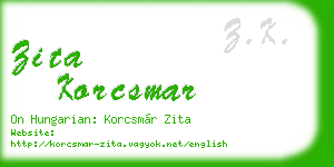 zita korcsmar business card